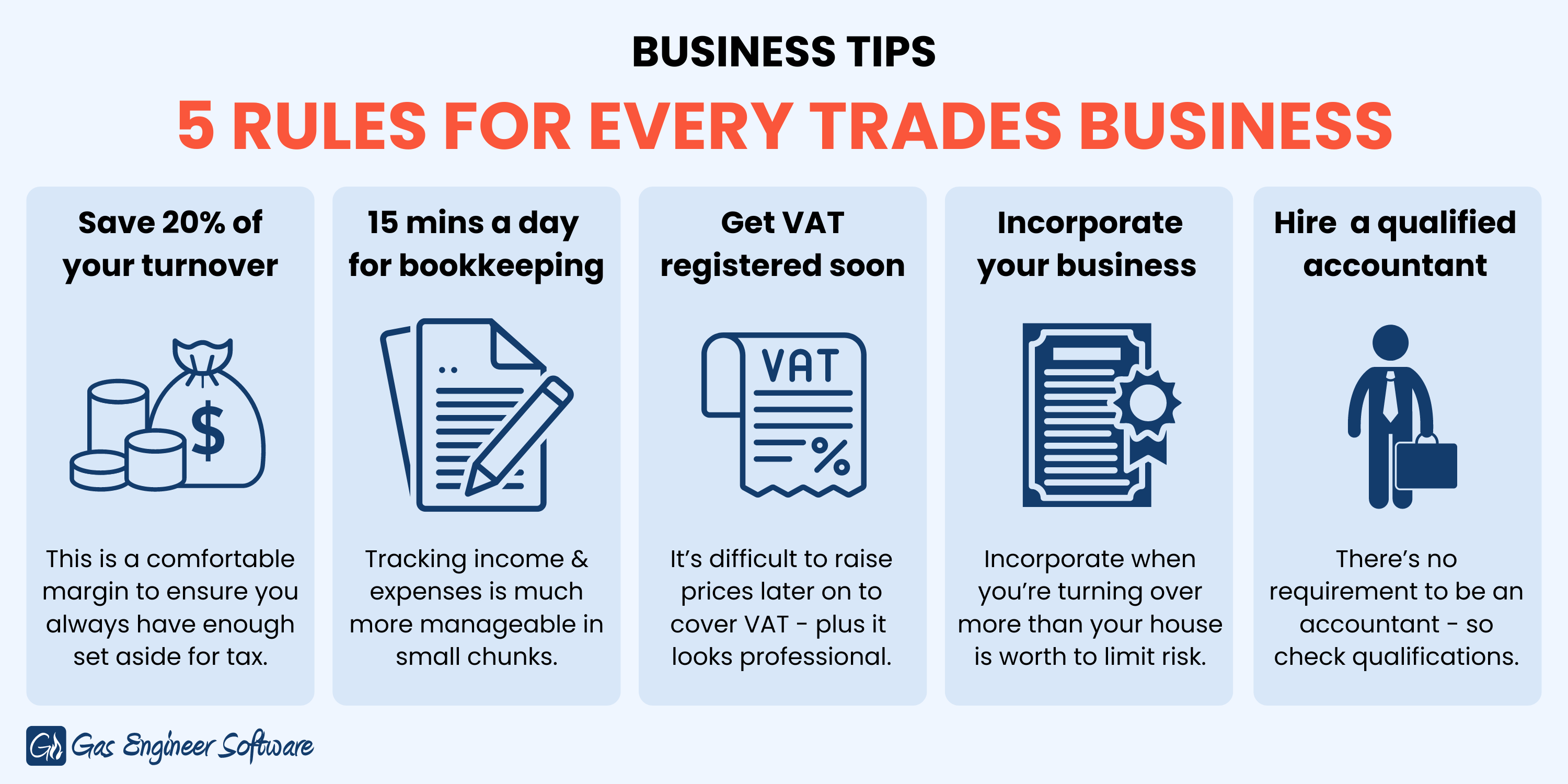 5 rules for every trades business Have you ever had a stressful experience with tax?